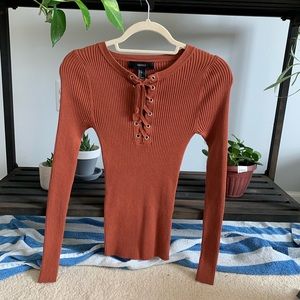 Lace Up Forever 21 Shirt